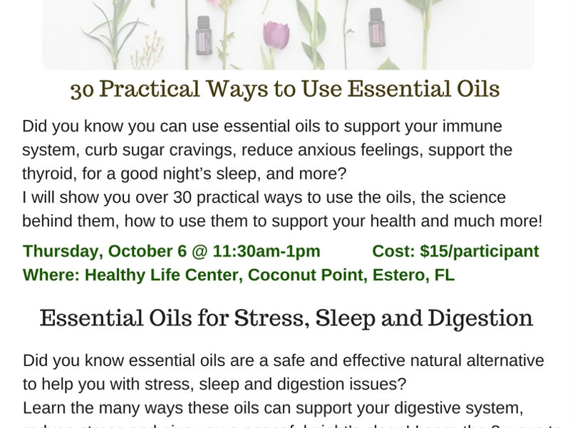 Essential Oils Classes in October